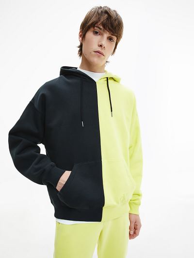 Calvin Klein Ruhák HU667233 | Calvin Klein Organic Cotton Colour Block Logo Férfi Kapucnis Pulóver V